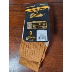 Carhartt Boot Socks Mens Medium Brown NWT Heavyweight Wool Blend SB6600-M